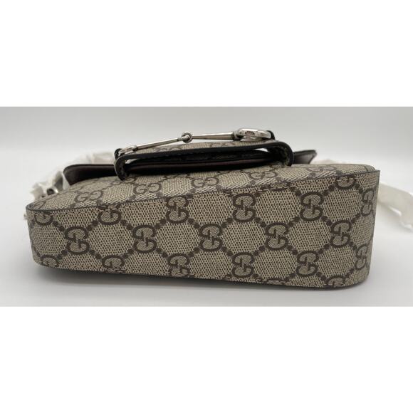 $2800 BRAND NEW GUCCI 1955 HORSEBIT GG SUPREME CANVAS MINI SHOULDER BAG - Picture 10 of 16
